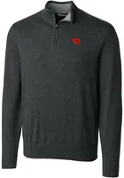 Cutter and Buck Dayton Flyers Mens Charcoal Lakemont Long Sleeve Qtr Zip Pullover