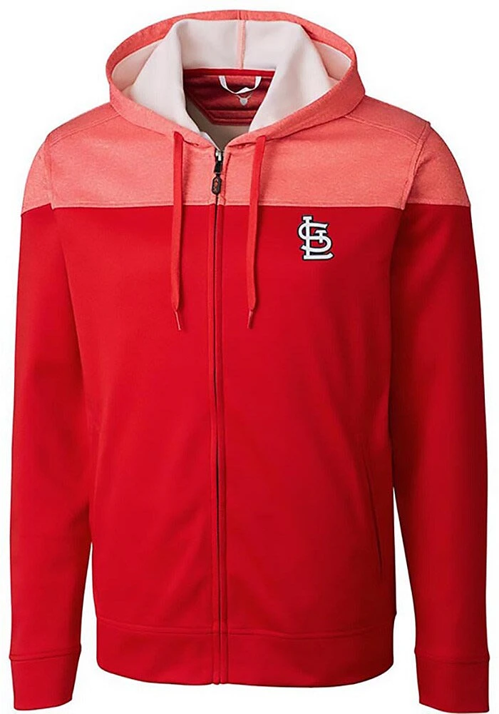 Cutter and Buck St Louis Cardinals Mens Red Pop Fly Long Sleeve Zip