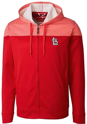Cutter and Buck St Louis Cardinals Mens Red Pop Fly Long Sleeve Zip