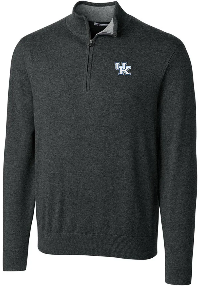 Cutter and Buck Kentucky Wildcats Mens Charcoal Lakemont Long Sleeve 1/4 Zip Pullover