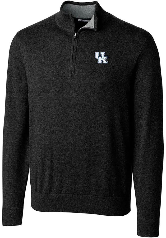 Cutter and Buck Kentucky Wildcats Mens Black Lakemont Long Sleeve 1/4 Zip Pullover