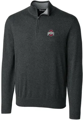 Cutter and Buck Ohio State Buckeyes Mens Grey Lakemont Long Sleeve 1/4 Zip Pullover