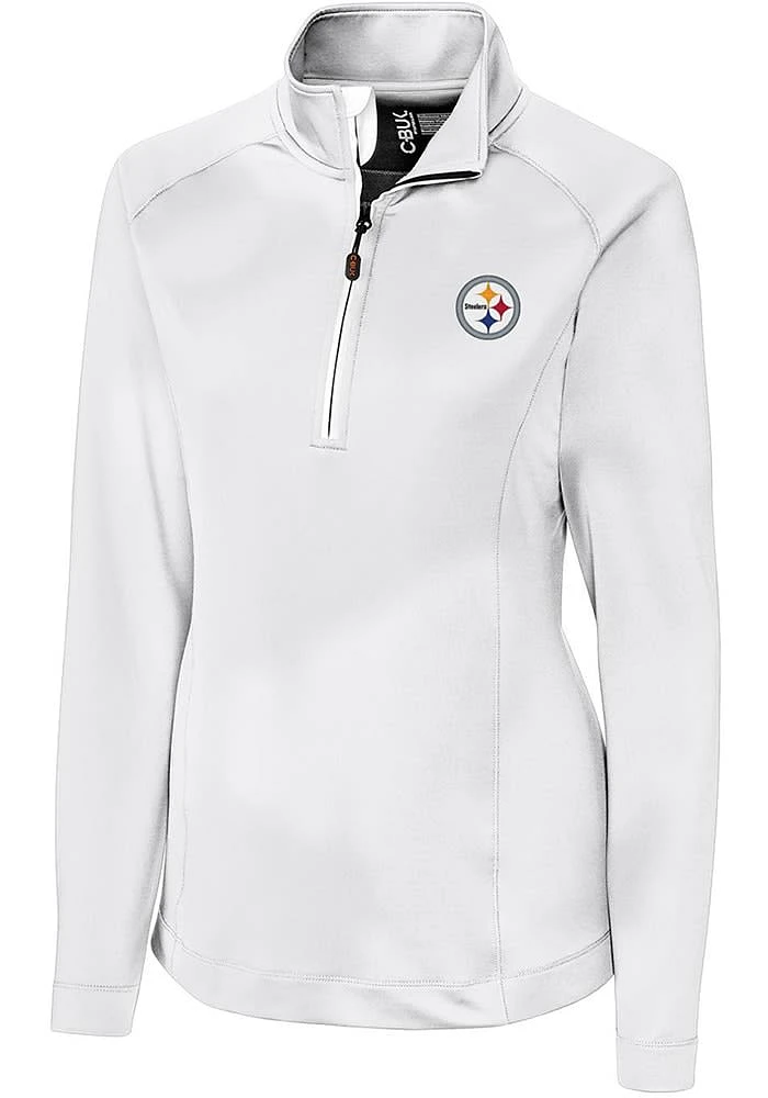 Cutter and Buck Pittsburgh Steelers Womens White Jackson Qtr Zip Pullover