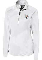 Cutter and Buck Pittsburgh Steelers Womens White Jackson Qtr Zip Pullover