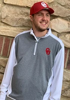 Cutter and Buck Oklahoma Sooners Mens White Replay Long Sleeve Qtr Zip Pullover