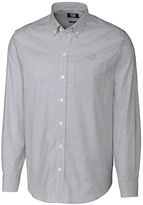 Cutter and Buck Southern University Jaguars Mens Charcoal Stretch Oxford Stripe Long Sleeve Dres..