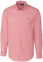 Cutter and Buck Cincinnati Bearcats Mens Red Easy Care Gingham Long Sleeve Dress Shirt