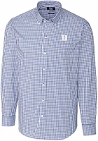 Cutter and Buck Duke Blue Devils Mens Easy Care Gingham Long Sleeve Dress Shirt