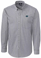 Cutter and Buck Florida Gators Mens Charcoal Easy Care Gingham Long Sleeve Dress Shirt