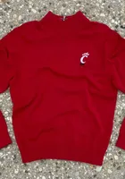 Cutter and Buck Cincinnati Bearcats Mens Lakemont Long Sleeve Qtr Zip Pullover