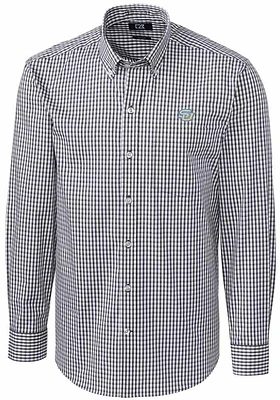 Cutter and Buck Southern University Jaguars Mens Charcoal Easy Care Gingham Long Sleeve Dress Shir..