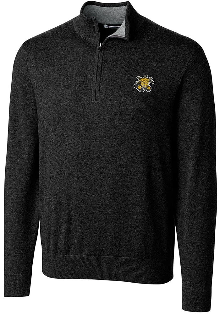 Cutter and Buck Wichita State Shockers Mens Black Lakemont Long Sleeve Qtr Zip Pullover
