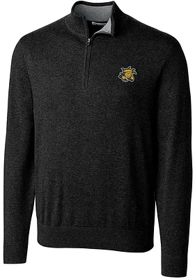 Cutter and Buck Wichita State Shockers Mens Black Lakemont Long Sleeve Qtr Zip Pullover