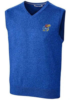 Cutter and Buck Kansas Jayhawks Mens Blue Lakemont Vest Sweater