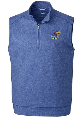 Cutter and Buck Kansas Jayhawks Mens Blue Shoreline Sweater Vest