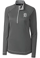 Cutter and Buck Detroit Tigers Womens Grey Evolve Qtr Zip Pullover