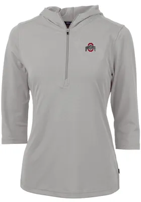 Cutter and Buck Ohio State Buckeyes Womens Virtue Eco Pique Hooded Sweatshirt