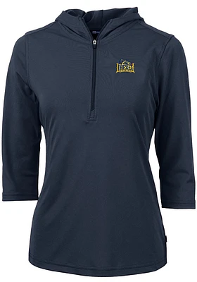 Cutter and Buck Drexel Dragons Womens Navy Blue Virtue Eco Pique Hooded Sweatshirt