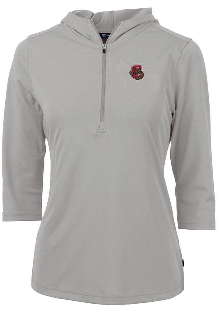 Cutter and Buck Cornell Big Red Womens Virtue Eco Pique Hooded Sweatshirt