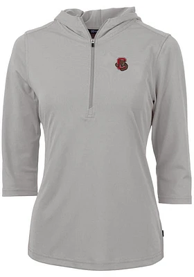 Cutter and Buck Cornell Big Red Womens Virtue Eco Pique Hooded Sweatshirt