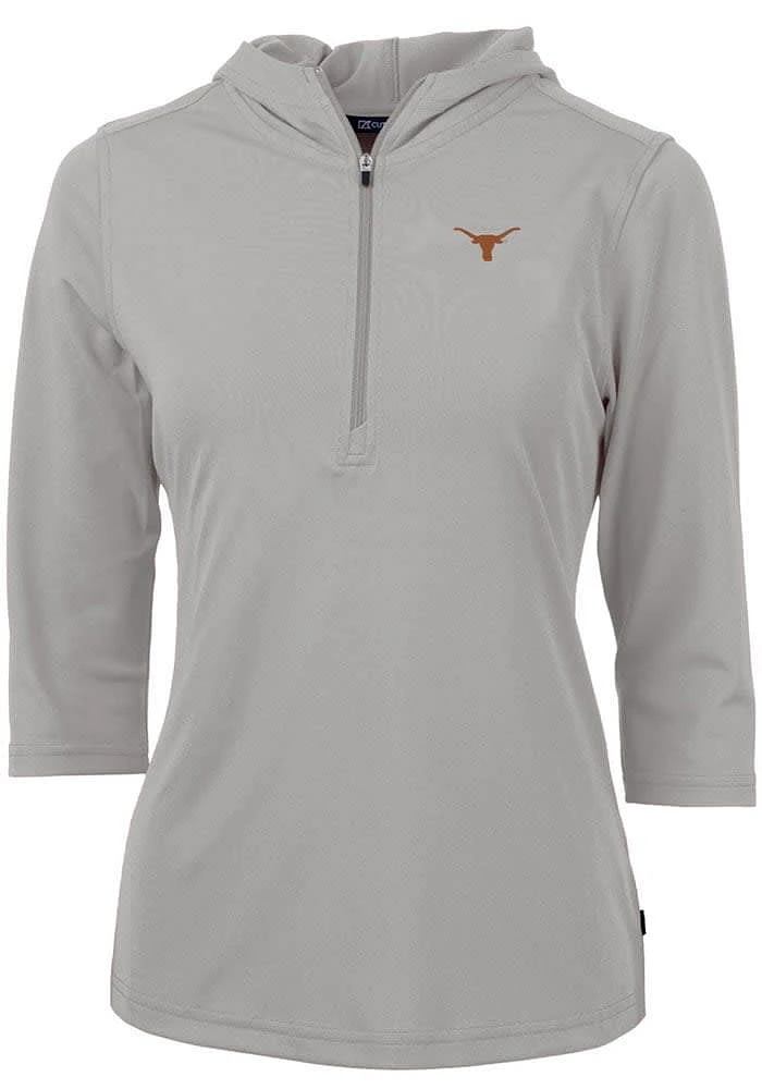Cutter and Buck Texas Longhorns Womens Virtue Eco Pique Hooded Sweatshirt