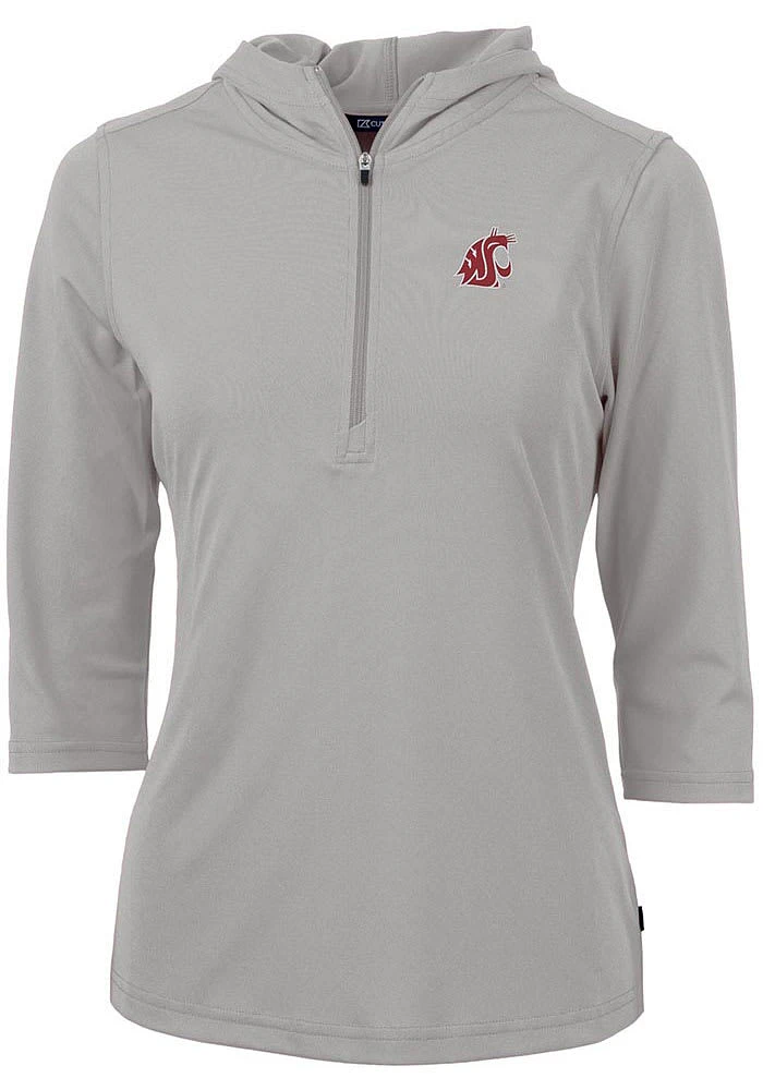 Cutter and Buck Washington State Cougars Womens Virtue Eco Pique Hooded Sweatshirt