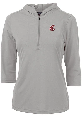 Cutter and Buck Washington State Cougars Womens Virtue Eco Pique Hooded Sweatshirt