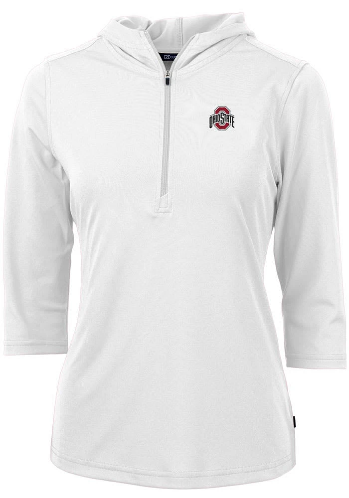 Womens Ohio State Buckeyes Cutter and Buck Virtue Eco Pique Hooded Sweatshirt