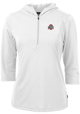 Womens Ohio State Buckeyes Cutter and Buck Virtue Eco Pique Hooded Sweatshirt