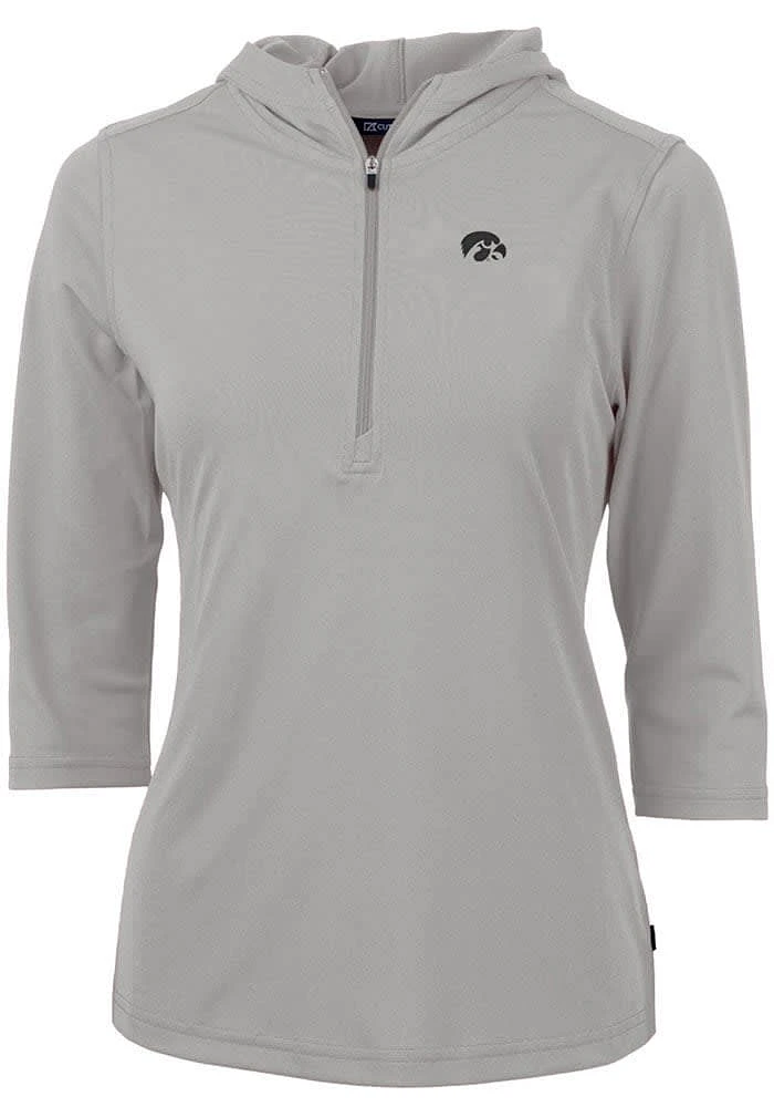 Cutter and Buck Iowa Hawkeyes Womens Virtue Eco Pique Hooded Sweatshirt