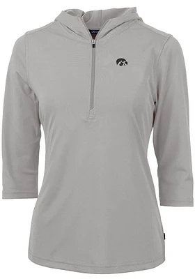 Cutter and Buck Iowa Hawkeyes Womens Virtue Eco Pique Hooded Sweatshirt