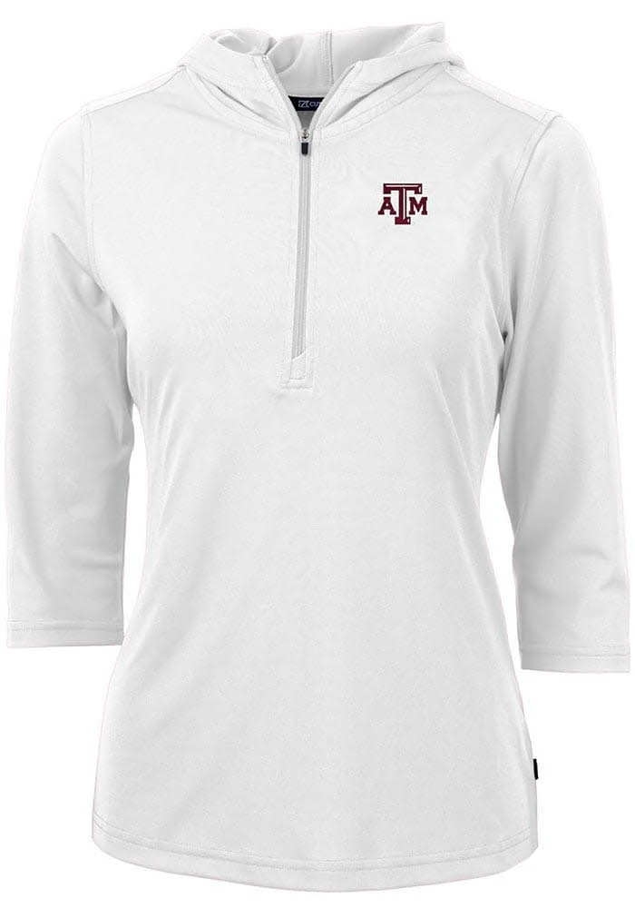 Cutter and Buck Texas A&M Aggies Womens Virtue Eco Pique Hooded Sweatshirt