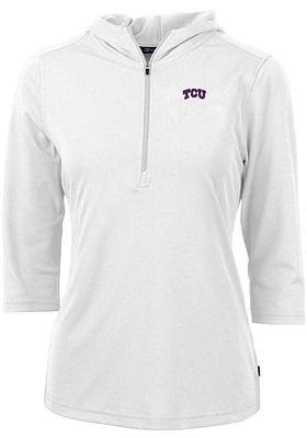 Cutter and Buck TCU Horned Frogs Womens Virtue Eco Pique Hooded Sweatshirt