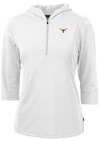 Cutter and Buck Texas Longhorns Womens White Virtue Eco Pique Hooded Sweatshirt