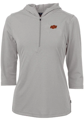 Cutter and Buck Oklahoma State Cowboys Womens Virtue Eco Pique Hooded Sweatshirt