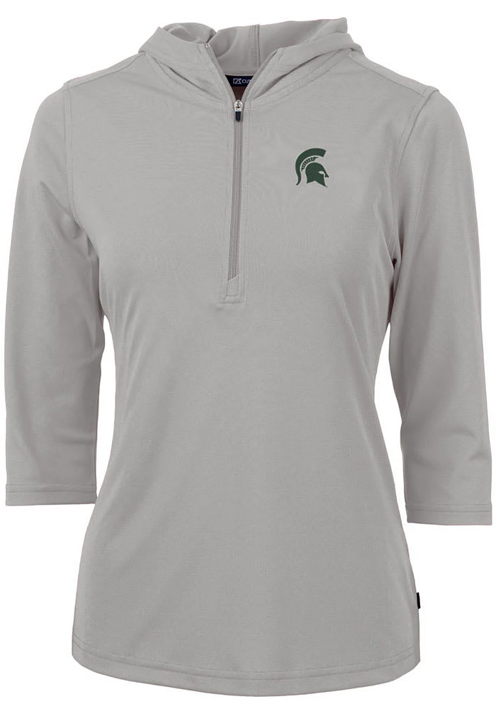 Cutter and Buck Michigan State Spartans Womens Virtue Eco Pique Hooded Sweatshirt