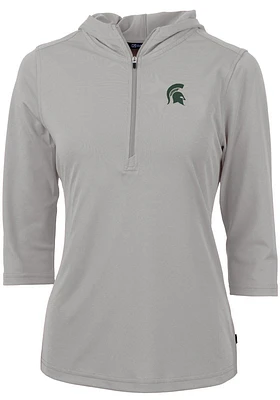 Cutter and Buck Michigan State Spartans Womens Virtue Eco Pique Hooded Sweatshirt