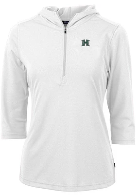 Cutter and Buck Hawaii Warriors Womens Virtue Eco Pique Hooded Sweatshirt