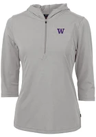 Cutter and Buck Washington Huskies Womens Virtue Eco Pique Hooded Sweatshirt