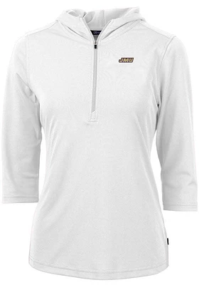 Cutter and Buck James Madison Dukes Womens White Virtue Eco Pique Hooded Sweatshirt