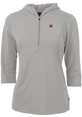 Cutter and Buck Miami RedHawks Womens Virtue Eco Pique Hooded Sweatshirt