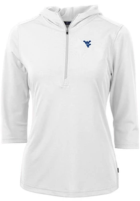 Cutter and Buck West Virginia Mountaineers Womens Virtue Eco Pique Hooded Sweatshirt