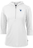 Cutter and Buck West Virginia Mountaineers Womens Virtue Eco Pique Hooded Sweatshirt