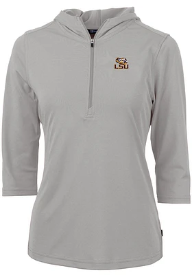 Cutter and Buck LSU Tigers Womens Virtue Eco Pique Hooded Sweatshirt