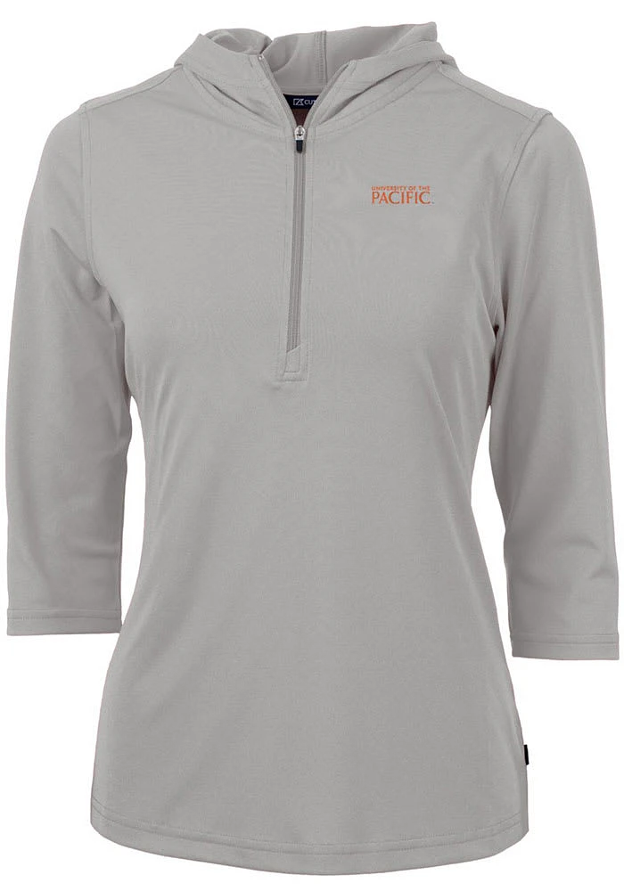 Cutter and Buck Pacific Tigers Womens Virtue Eco Pique Hooded Sweatshirt