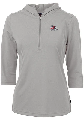 Cutter and Buck Fresno State Bulldogs Womens Virtue Eco Pique Hooded Sweatshirt