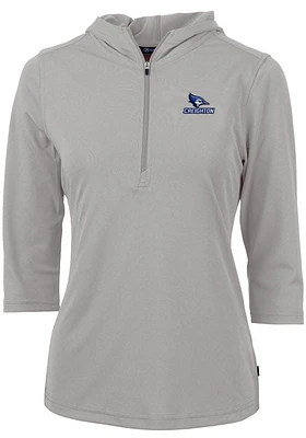 Cutter and Buck Creighton Bluejays Womens Virtue Eco Pique Hooded Sweatshirt