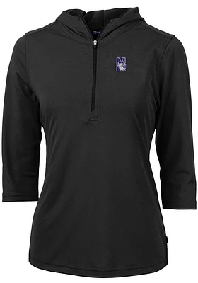 Womens Northwestern Wildcats Cutter and Buck Virtue Eco Pique Hooded Sweatshirt