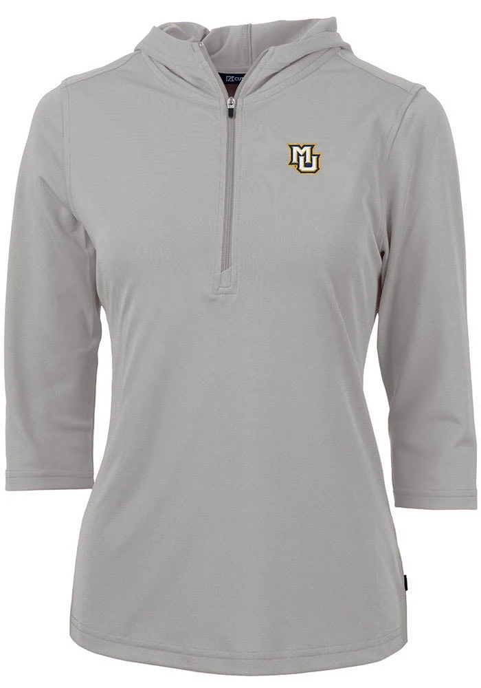 Cutter and Buck Marquette Golden Eagles Womens Virtue Eco Pique Hooded Sweatshirt