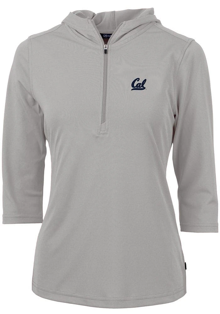 Cutter and Buck Cal Golden Bears Womens Virtue Eco Pique Hooded Sweatshirt